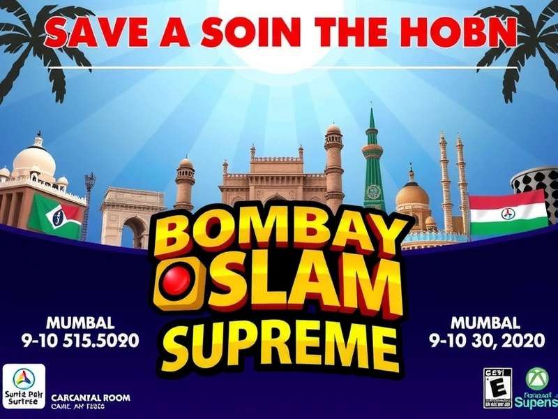 Bombay Slam Supreme Official Cover Art Bombay Slam Supreme game banner featuring Mumbai landmarks and characters